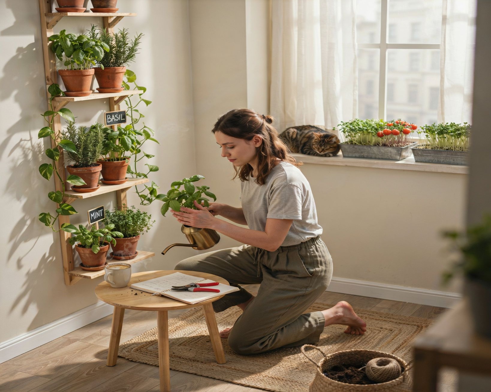 how to make a garden in an apartment without a balcony